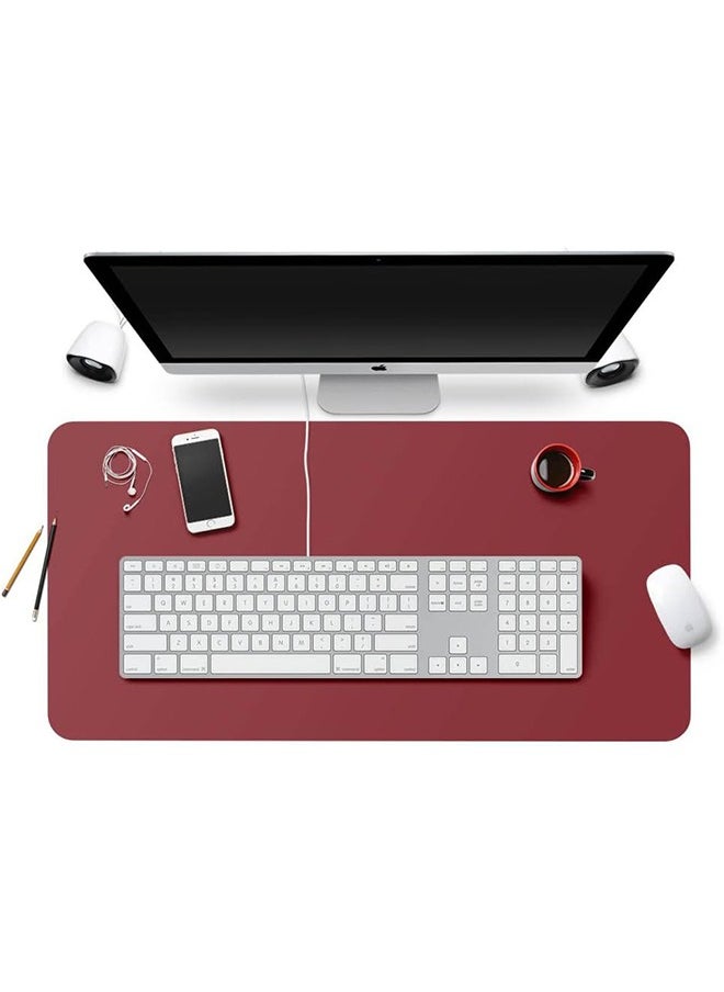 Miya - Leather Table Mat Double sided PU Leather Table Mat Large Mouse Pad Waterproof Table Mat For Office And Home Users 80 x 40 cm (red + black) - Image 1