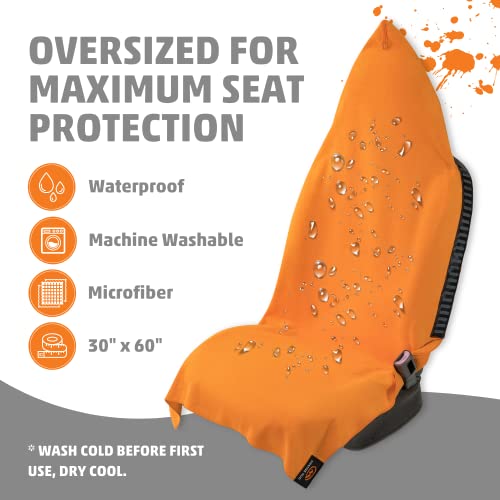 Orange Mud Transition Wrap Extreme – Orange Waterproof Car Seat Cover & Changing Towel – Secure Wrap for Athletes, Runners, Cyclists, Triathletes – Sweat-Proof, Quick-Dry, No-Slip Fit - Image 4