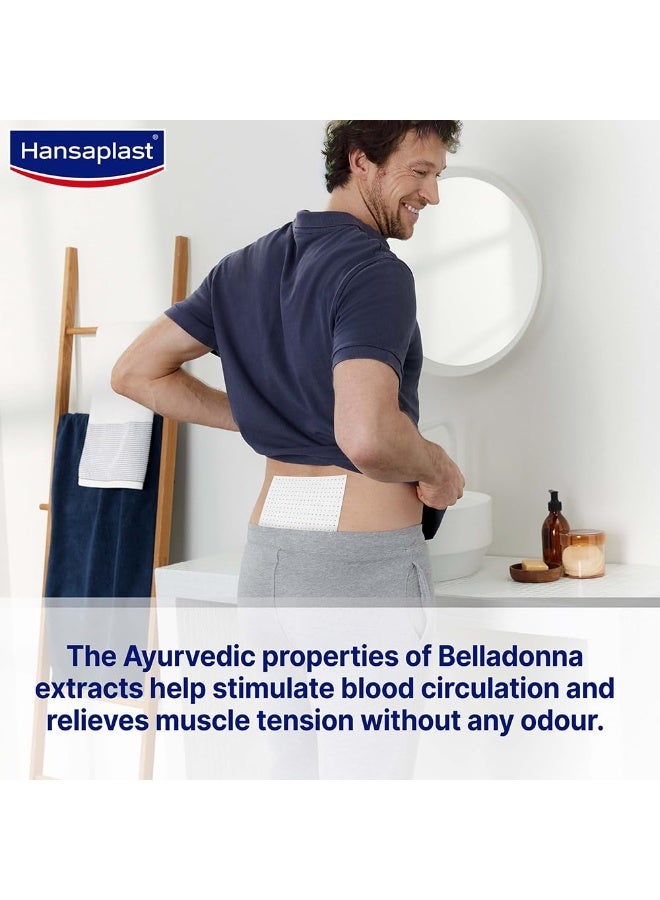 Hansaplast Perforated Pain Relief Patch 10 Sheets | For Back, Joint & Muscle Pain | Sustained Heat | Odor-Free & Non-Messy | Natural Atropa Belladonna Extract - Image 4