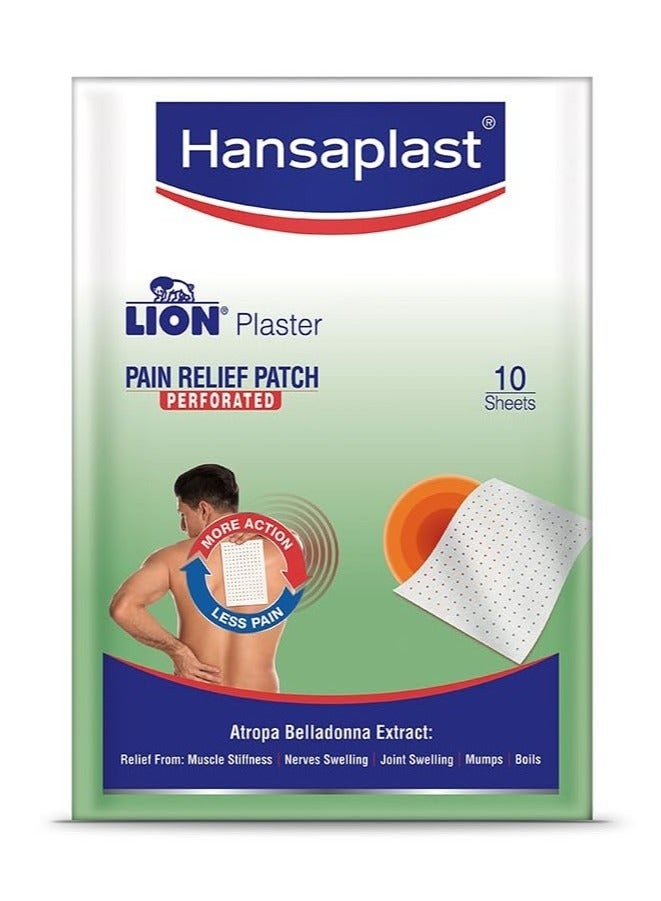 Hansaplast Perforated Pain Relief Patch 10 Sheets | For Back, Joint & Muscle Pain | Sustained Heat | Odor-Free & Non-Messy | Natural Atropa Belladonna Extract - Image 2