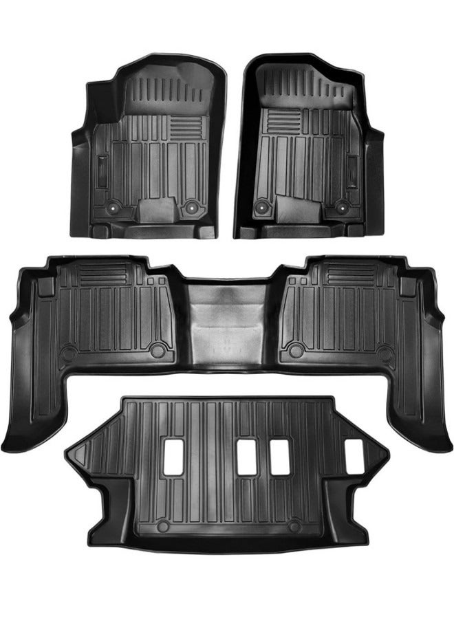 Generic Nissan Patrol y62 2011-2024 Tpe Floor Mats. All Wheather Car Floor Mats. Heavy Duty. Set of 4 Pieces, Black.  - Image 2
