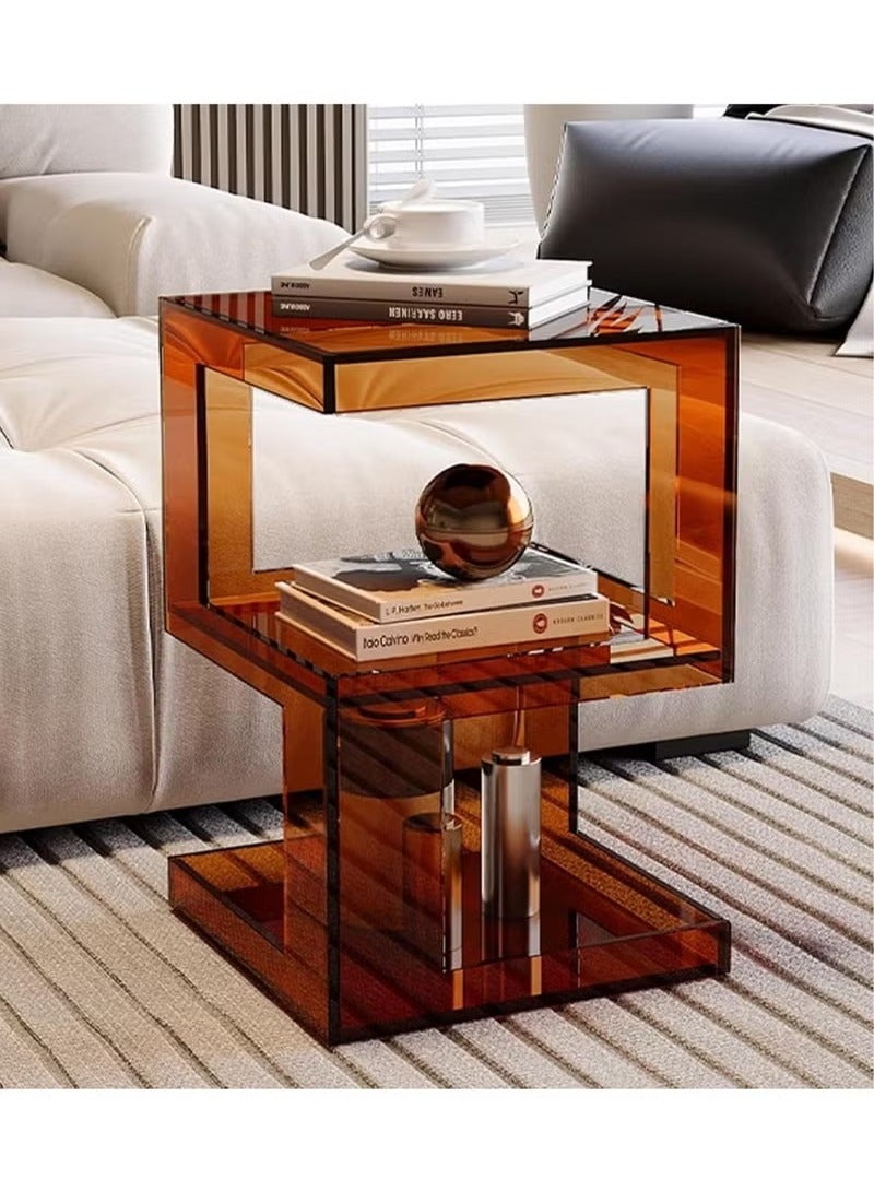 Generic Acrylic Side Table, Acrylic Nightstand with Storage Slots, Acrylic End Table for Living Room, for Living Room Bedroom Balcony Patio  - Image 1