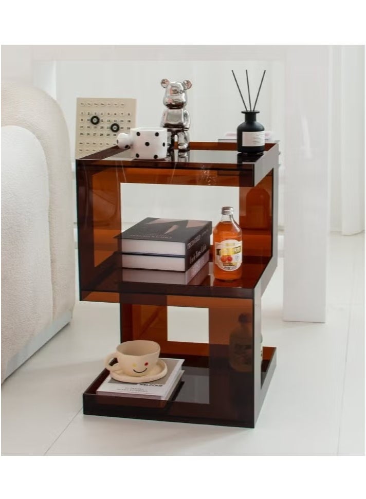 Generic Acrylic Side Table, Acrylic Nightstand with Storage Slots, Acrylic End Table for Living Room, for Living Room Bedroom Balcony Patio  - Image 2