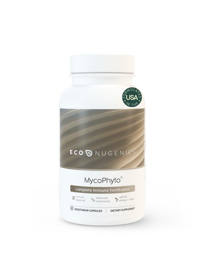 إيكو ناجينكس EcoNugenics MycoPhyto Complex: مكمل فطر لدعم المناعة المكثف - 60 كبسولة - يحتوي على ذيل الديك الرومي والريشي والكورديسيبس والمايتاكي والمزيد - الطاقة وصحة الأمعاء ودعم الدماغ من خلال نظام نوتروبيك - Image 1