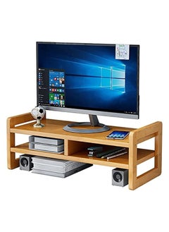 Monitor Stand Riser 2 Tier Computer Monitor Stand Bamboo Desktop Stand with Storage Organizer PC Laptop TV Printer Monitor Stand Adjustable Height for Office and Home Use 51x17x15cm - pzsku/ZCB530B41EA077A0E92FBZ/45/_/1729754516/0efeccc8-f4ca-4ee7-86b8-38bf7e3e7518