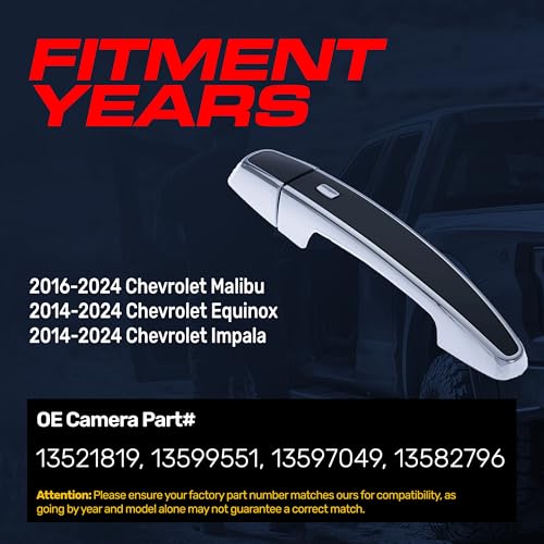 Master Tailgaters Exterior Door Handle BlackChrome Replacement for Chevrolet Malibu 1624 Equinox 1424 Impala 1424 OE Part 13521819 13599551 13597049 13582796 Front Right Passenger Side wo Keyhole - Image 3