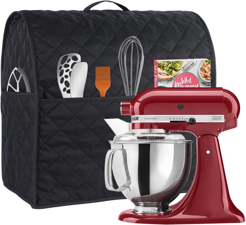 Zbeiur غطاء خلاط قائم متوافق مع خلاط Kitchenaid، يناسب جميع موديلات الرأس المائل ورفع الوعاء مع حقيبة تنظيم 3 للإكسسوارات. (أسود، للرأس المائل 4.5-5 كوارت) - Image 2