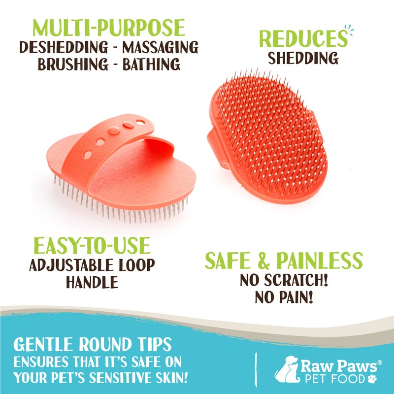 Raw Paws Grooming Brush, 1 ct - Hand-Held Rubber Tipped Pin Brush for Dogs & Cats - Deshedding Dogs with Short Hair & Long Hair - Dog Grooming - Image 2