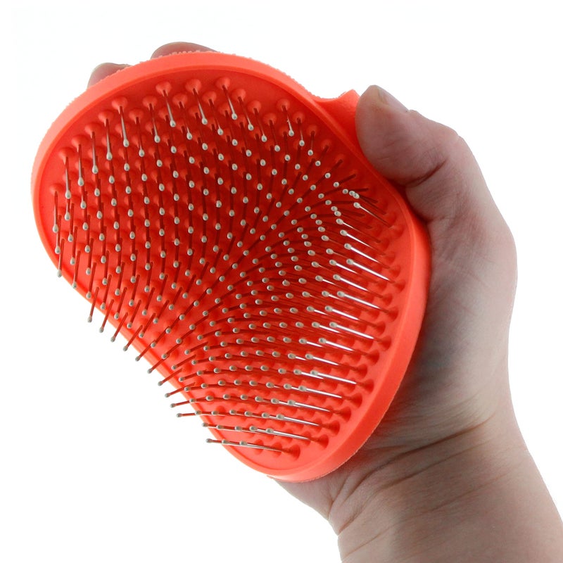 Raw Paws Grooming Brush, 1 ct - Hand-Held Rubber Tipped Pin Brush for Dogs & Cats - Deshedding Dogs with Short Hair & Long Hair - Dog Grooming - Image 1