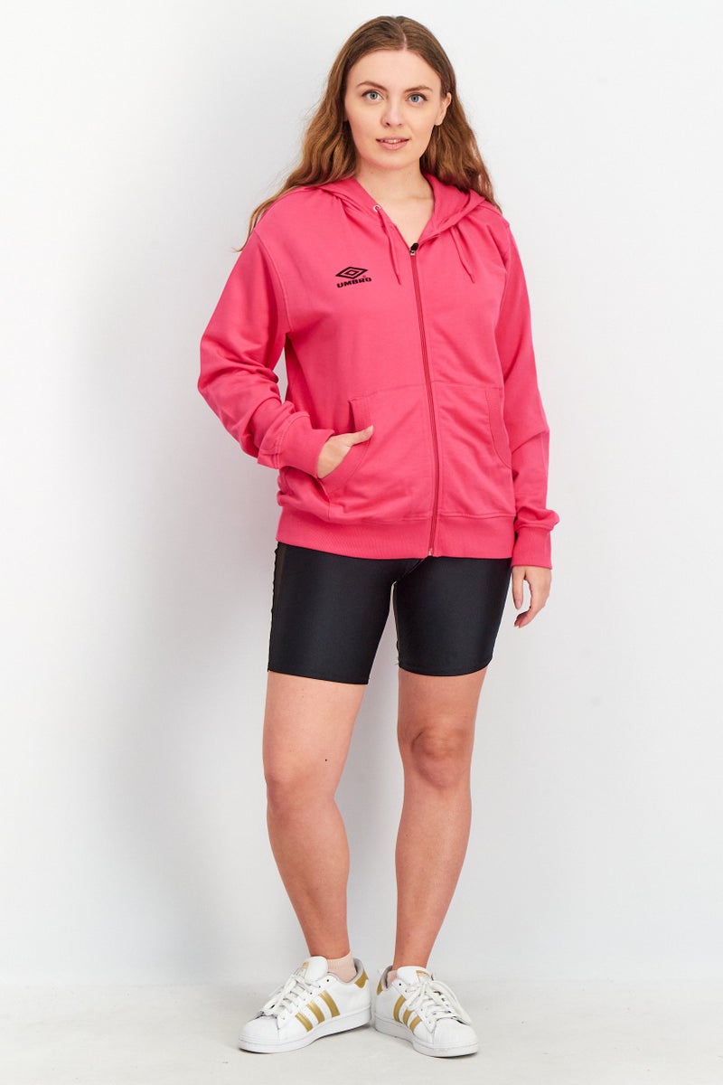 umbro Women Regular Fit Long Sleeves Hoodie, Pink - Image 3