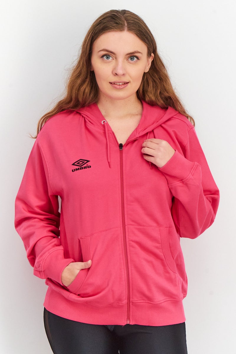 umbro Women Regular Fit Long Sleeves Hoodie, Pink - Image 1
