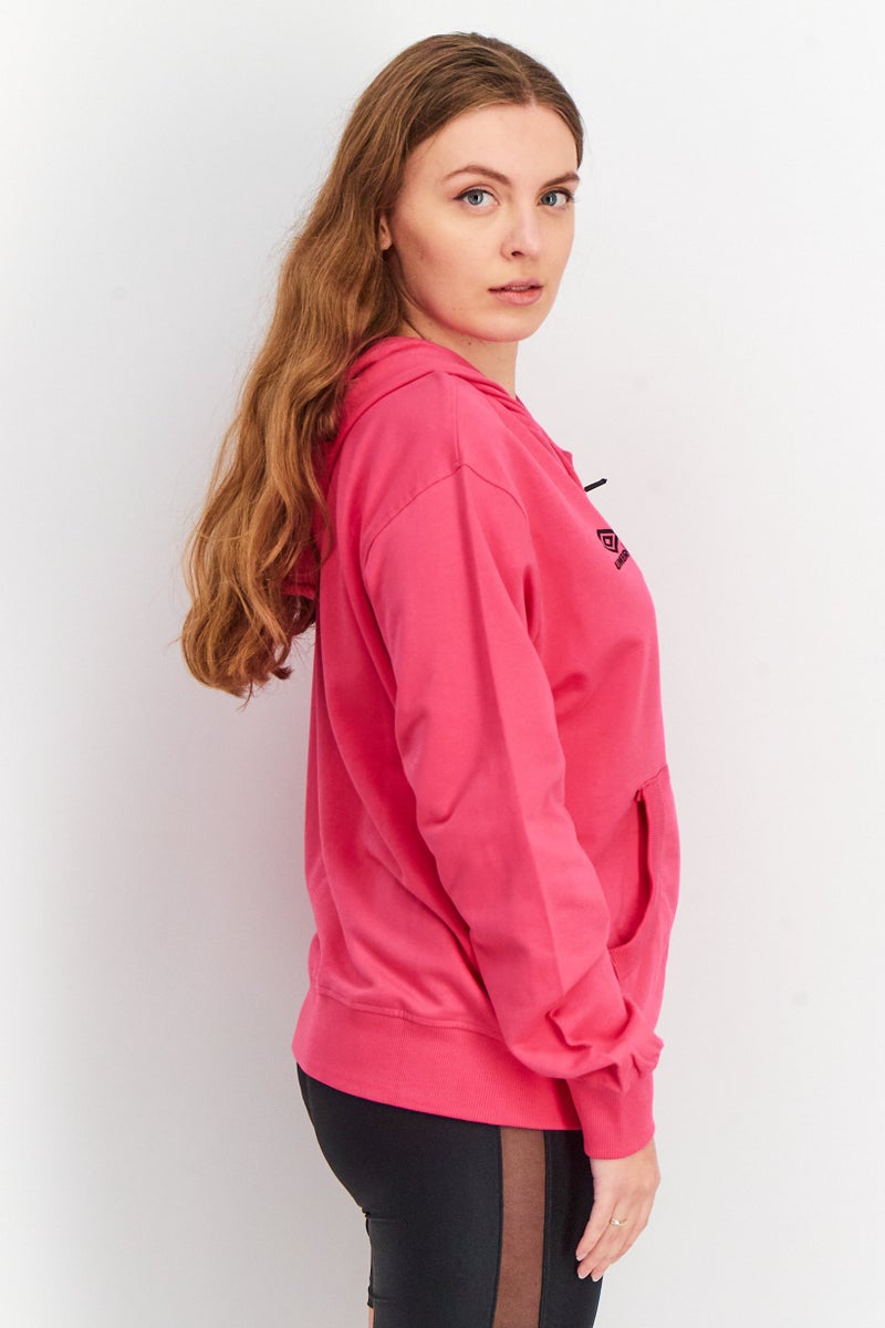 umbro Women Regular Fit Long Sleeves Hoodie, Pink - Image 2