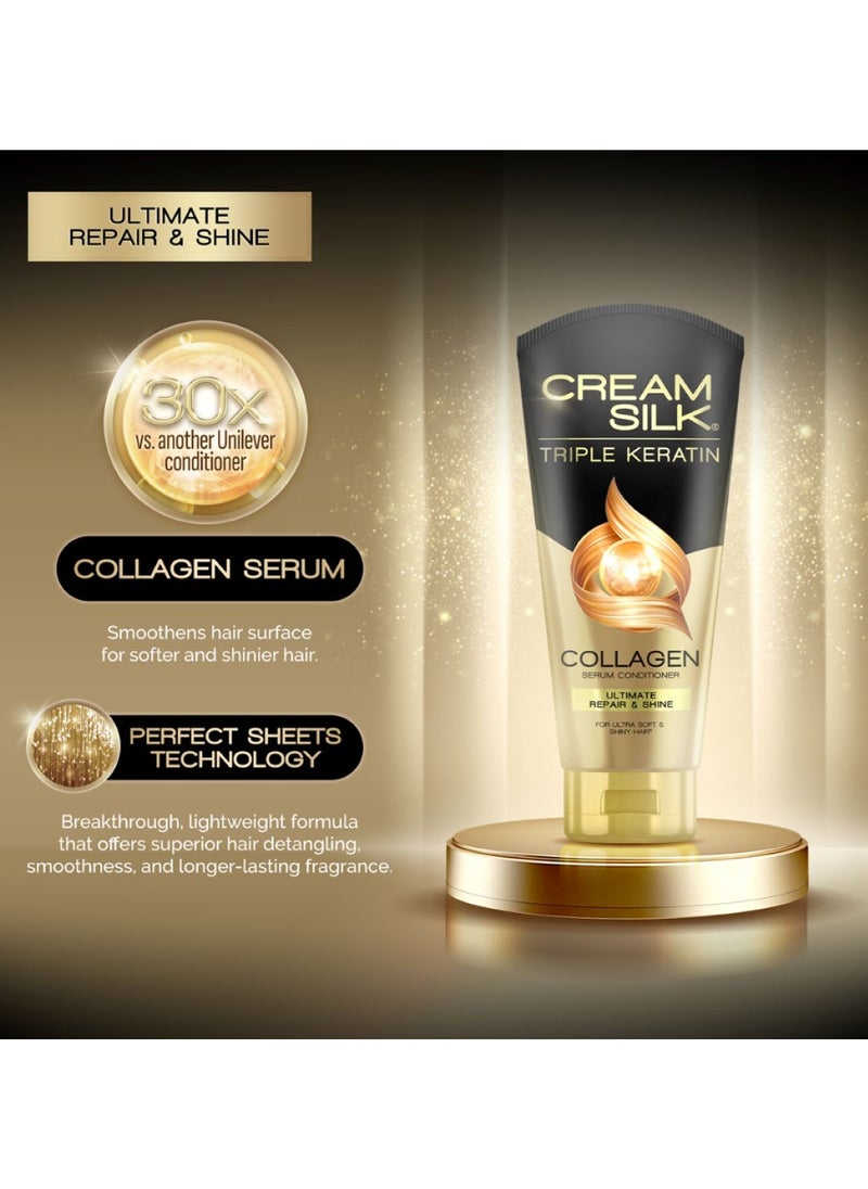 Creamsilk Triple Keratin Collagen Serum Conditioner – Ultimate Repair & Shine for Ultra Soft & Shiny Hair 170ml  - Image 2