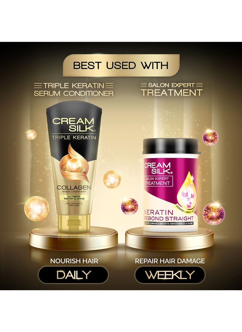 Creamsilk Triple Keratin Collagen Serum Conditioner – Ultimate Repair & Shine for Ultra Soft & Shiny Hair 170ml  - Image 3