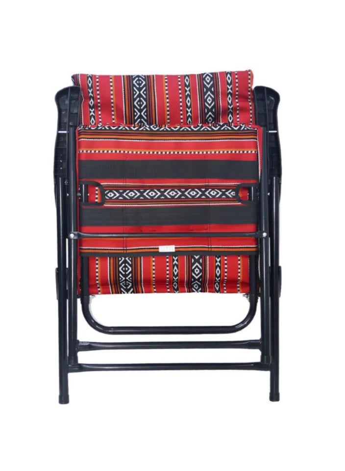 SMART HOME Comfortable Padded Folding Heritage Camping Chair – Portable Chair for the Desert, Camping, and Garden with Armrest and Backrest (45x45x92 cm) - Image 3