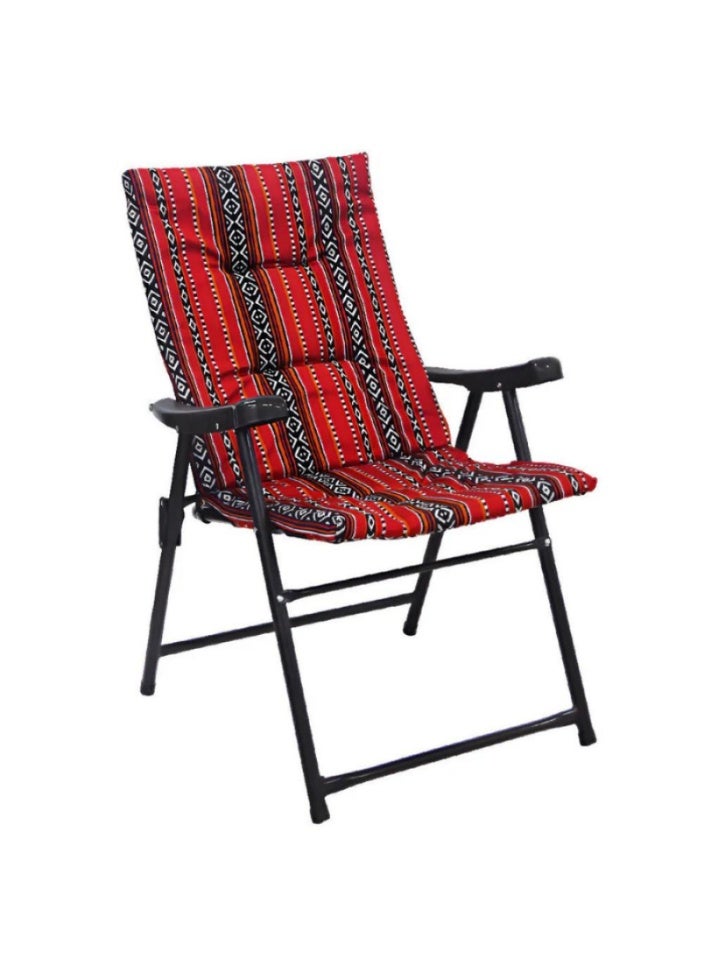 SMART HOME Comfortable Padded Folding Heritage Camping Chair – Portable Chair for the Desert, Camping, and Garden with Armrest and Backrest (45x45x92 cm) - Image 2