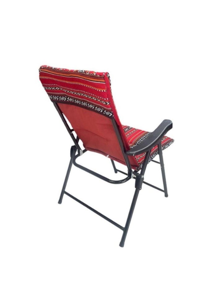 SMART HOME Comfortable Padded Folding Heritage Camping Chair – Portable Chair for the Desert, Camping, and Garden with Armrest and Backrest (45x45x92 cm) - Image 5