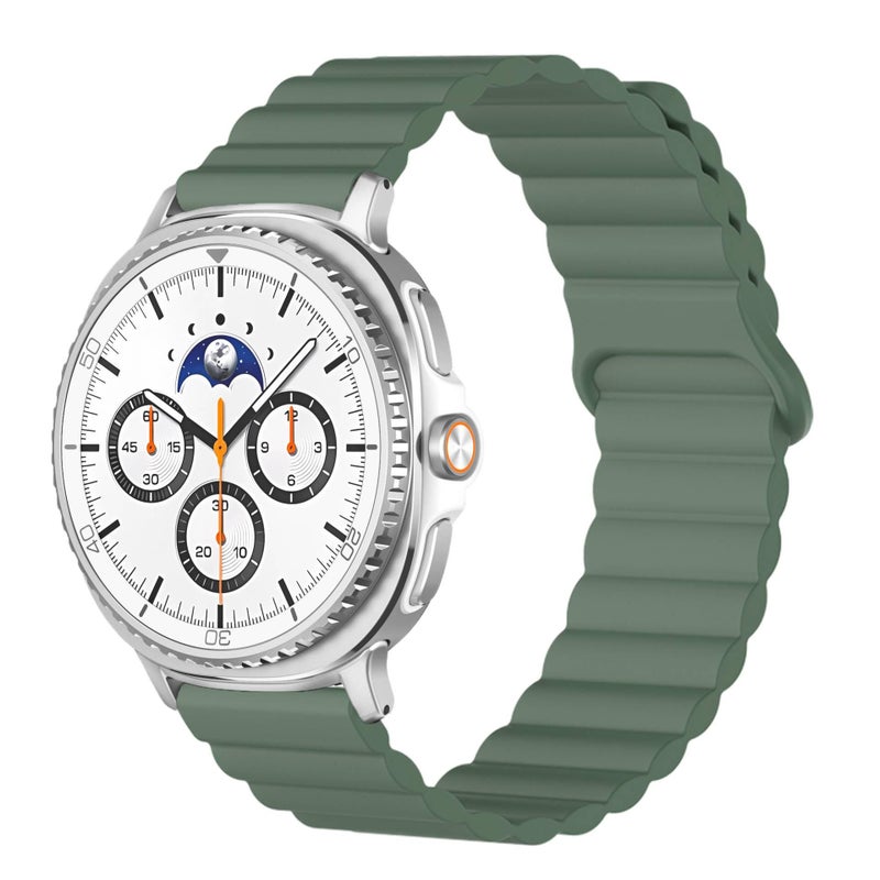 AD سوار ساعة ذكية رياضي من السيليكون متوافق مع Samsung Galaxy Watch 8 Classic بملاءمة قابلة للتعديل وحزام ناعم للاستبدال اليومي باللون أخضر قابل للتعديل باللون الأخضر - Image 1