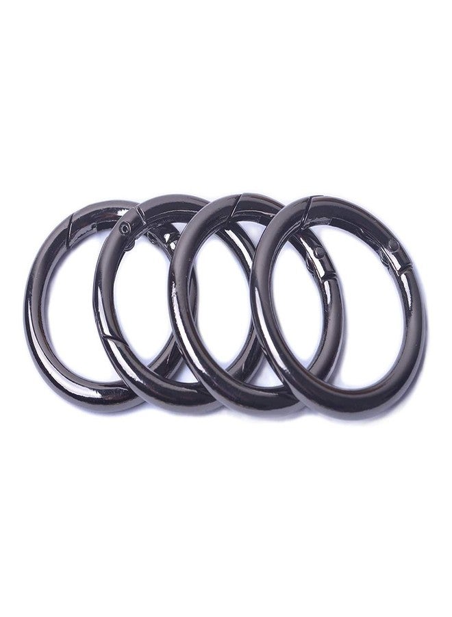 ZLYY 4Pcs Light Black Spring O Ring,Round Carabiner Snap Clip Trigger Spring Keyring Buckle,O Ring for Bags,Purses (1.5'' ；Black) - Image 2