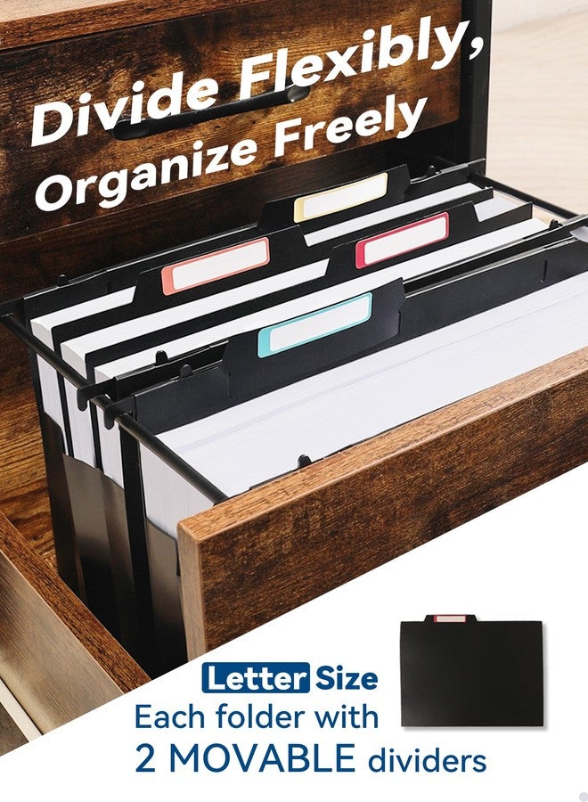SortRax Plastic High Capacity Hanging File Folders, 4" Expansion for Bulky Documents, Side-Sealed Accordion Pocket, Supports Heavy Files, Letter Size, Movable Dividers, Insertable Tabs, 6 Pack - Image 3