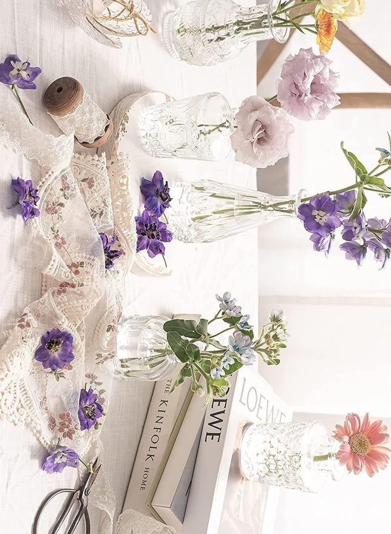 يوستيد مجموعة مزهريات زجاجية مكونة من 10 - مزهريات صغيرة للزهور، مزهريات برعم شفافة بكميات كبيرة، مزهريات زجاجية لطيفة للقطع المركزية، مزهرية كلاسيكية صغيرة لتزيين الزفاف الريفي، ديكور زهور طاولة المنزل (أ) - Image 2