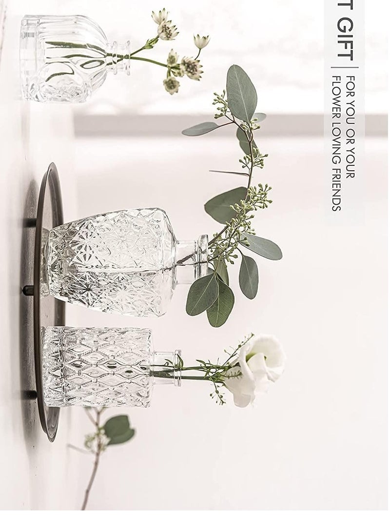 يوستيد مجموعة مزهريات زجاجية مكونة من 10 - مزهريات صغيرة للزهور، مزهريات برعم شفافة بكميات كبيرة، مزهريات زجاجية لطيفة للقطع المركزية، مزهرية كلاسيكية صغيرة لتزيين الزفاف الريفي، ديكور زهور طاولة المنزل (أ) - Image 5