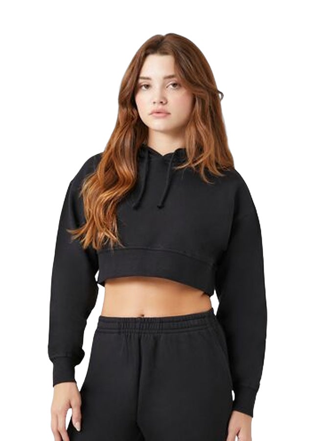 FOREVER 21 Fleece Cropped Hoodie  - Image 1