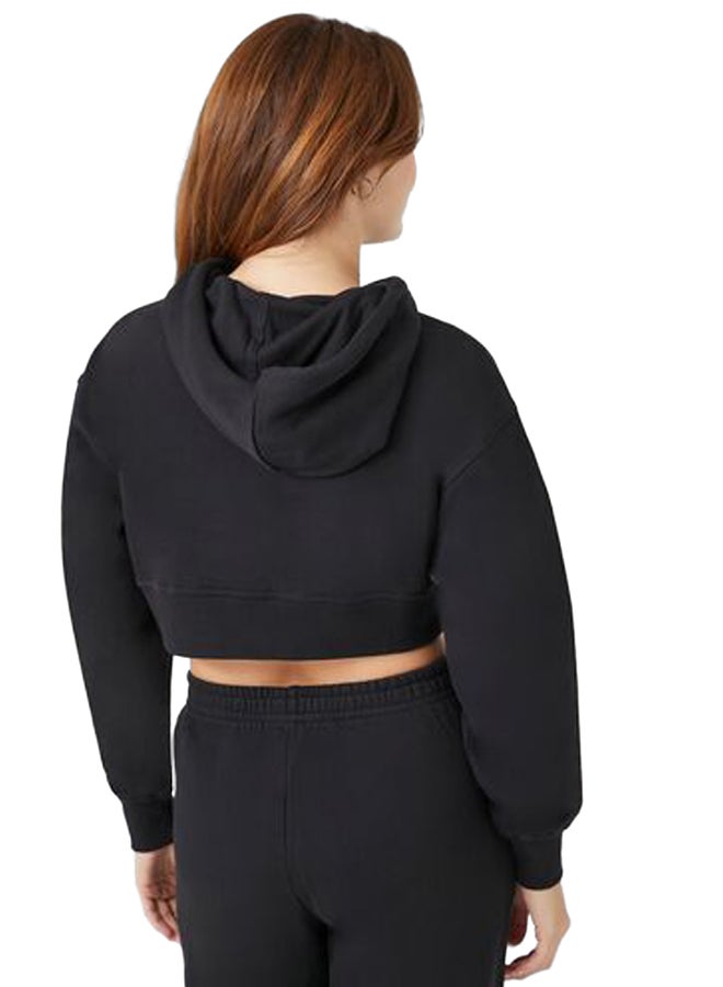 FOREVER 21 Fleece Cropped Hoodie  - Image 4