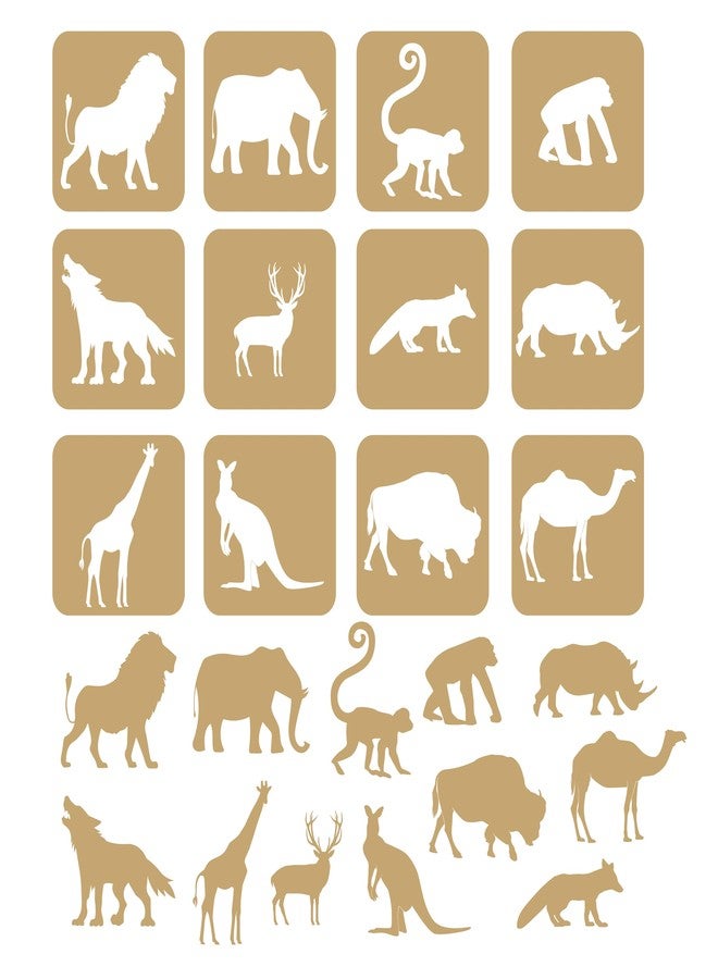 LET'S DIY Wild Animal Shape MDF Cutouts for Kids – Set of 12 Pieces | Fun & Engaging Art & Craft DIY Cutouts for Coloring, Painting, Learning & Imaginative Play - Image 1