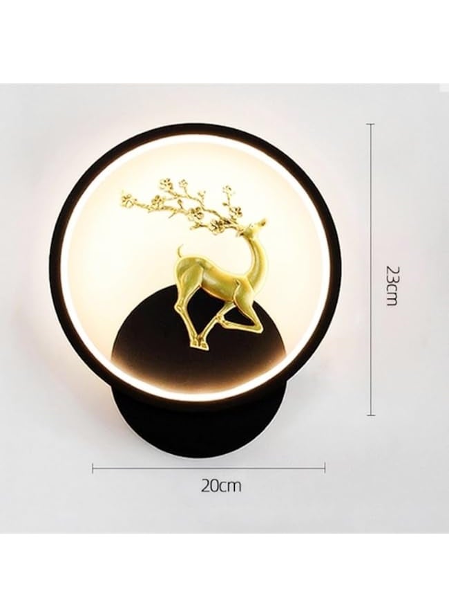 Mazaya MAZAYA Antique 3 in 1 Colored Wall Lamp with Switch for Home Décor| Night Lamp for Living Room, Drawing Room|(Black Round Deer) Color(Warm White+ Natural White+ Cold White)  - Image 3