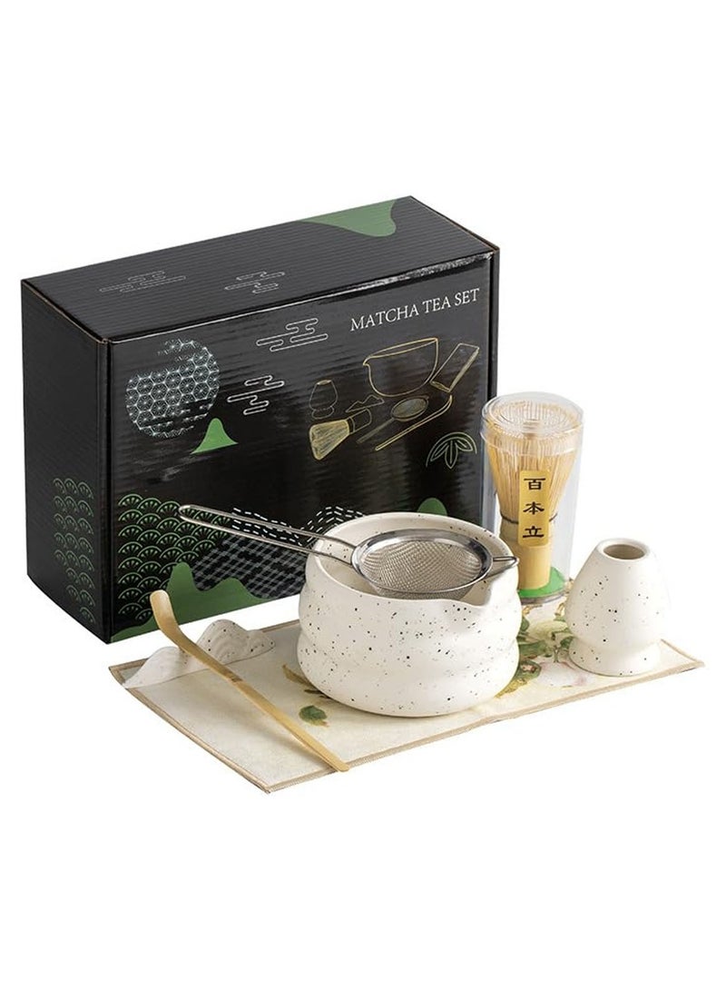 MarlaMall Matcha Whisk Set, Japanese Matcha Tea Set 7Pcs, Include Matcha Bowl, Bamboo Matcha Whisk, Bamboo Scoop, Whisk Holder, Stainless Steel Tea Sifter, For Stirring Matcha Bamboo Matcha Tool - Image 1