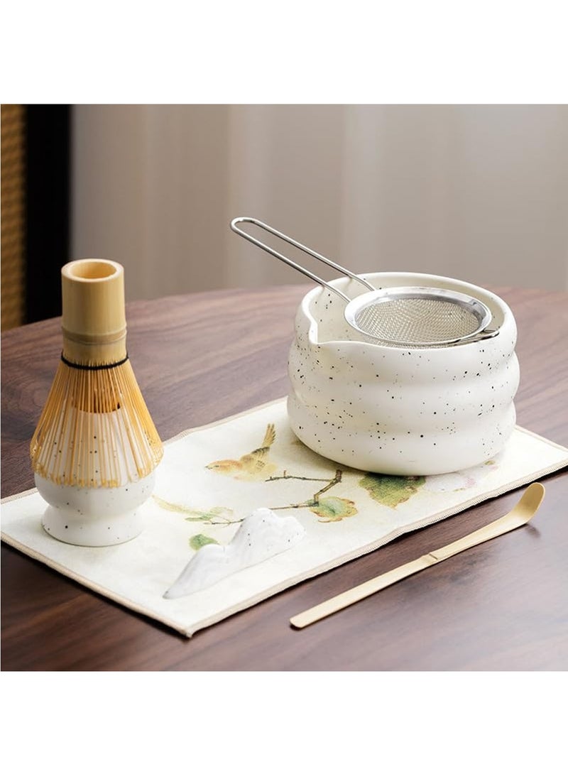 MarlaMall Matcha Whisk Set, Japanese Matcha Tea Set 7Pcs, Include Matcha Bowl, Bamboo Matcha Whisk, Bamboo Scoop, Whisk Holder, Stainless Steel Tea Sifter, For Stirring Matcha Bamboo Matcha Tool - Image 2