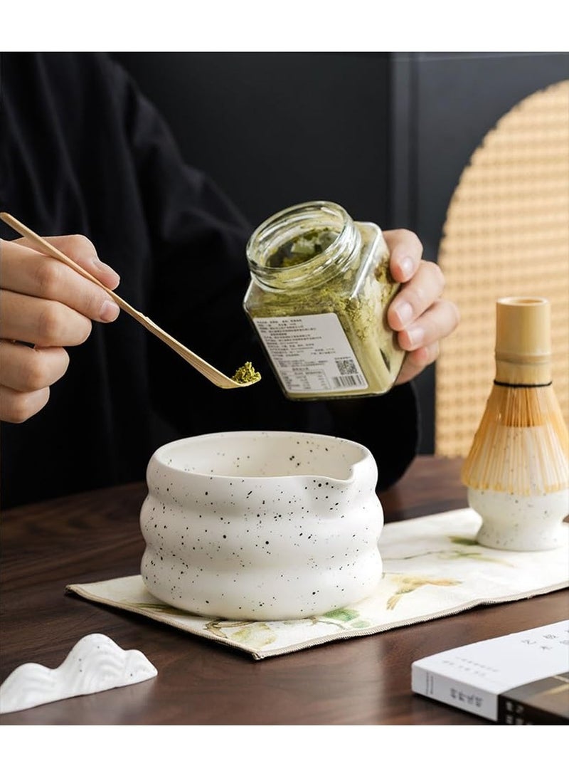 MarlaMall Matcha Whisk Set, Japanese Matcha Tea Set 7Pcs, Include Matcha Bowl, Bamboo Matcha Whisk, Bamboo Scoop, Whisk Holder, Stainless Steel Tea Sifter, For Stirring Matcha Bamboo Matcha Tool - Image 3