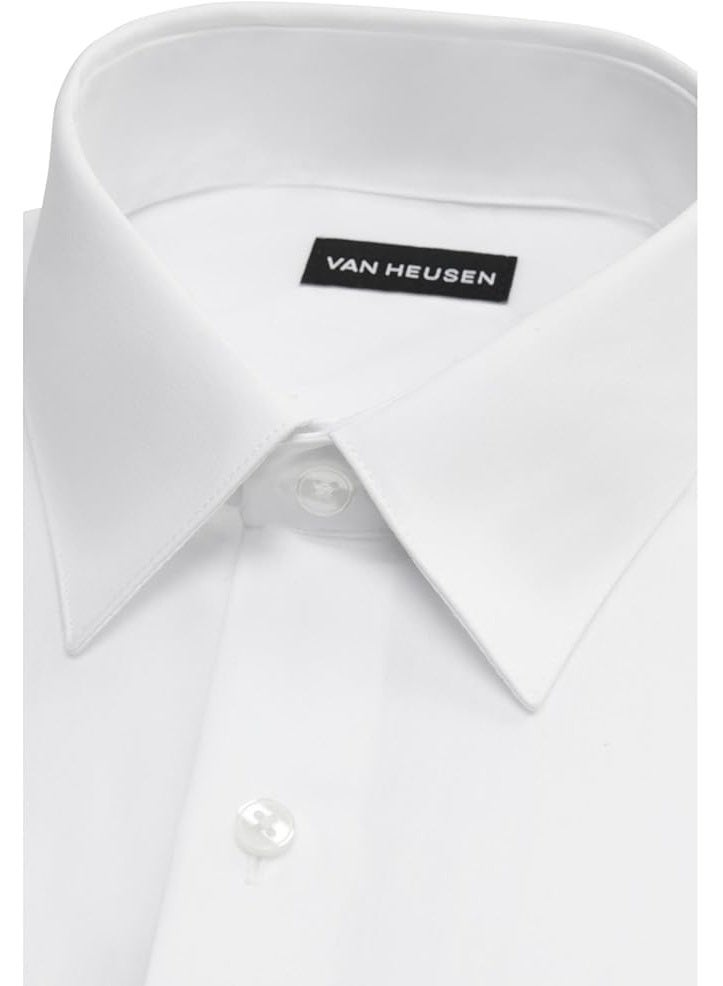 Van Heusen قميص رسمي للرجال من فان هيوزن بتصميم ضيق، قطن بوبلين سادة، أبيض، 17.5" عنق 34"-35" كم - Image 3
