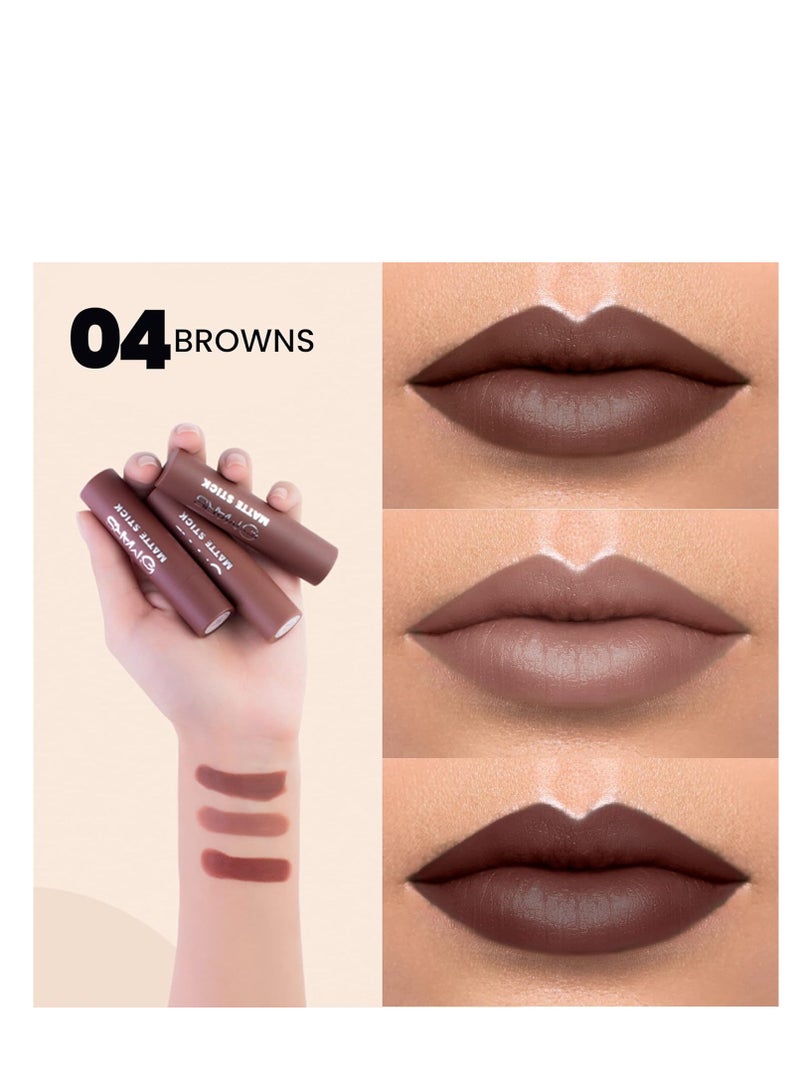 Mars MARS Matte Box Set of 3 Lipsticks for Women | Long-Lasting | Smooth Finish | Moisturising | One Swipe Pigmentation (3x3.2 gm) (04-Brown) - Image 2