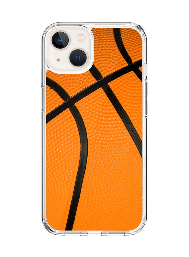 Stylizedd Classic Clear Case for Apple iPhone 14 Plus Case Hybrid Soft Cover Flexible Edges Anti Drop TPU PC Gel Thin Transparent Cover - Basketball Full Print