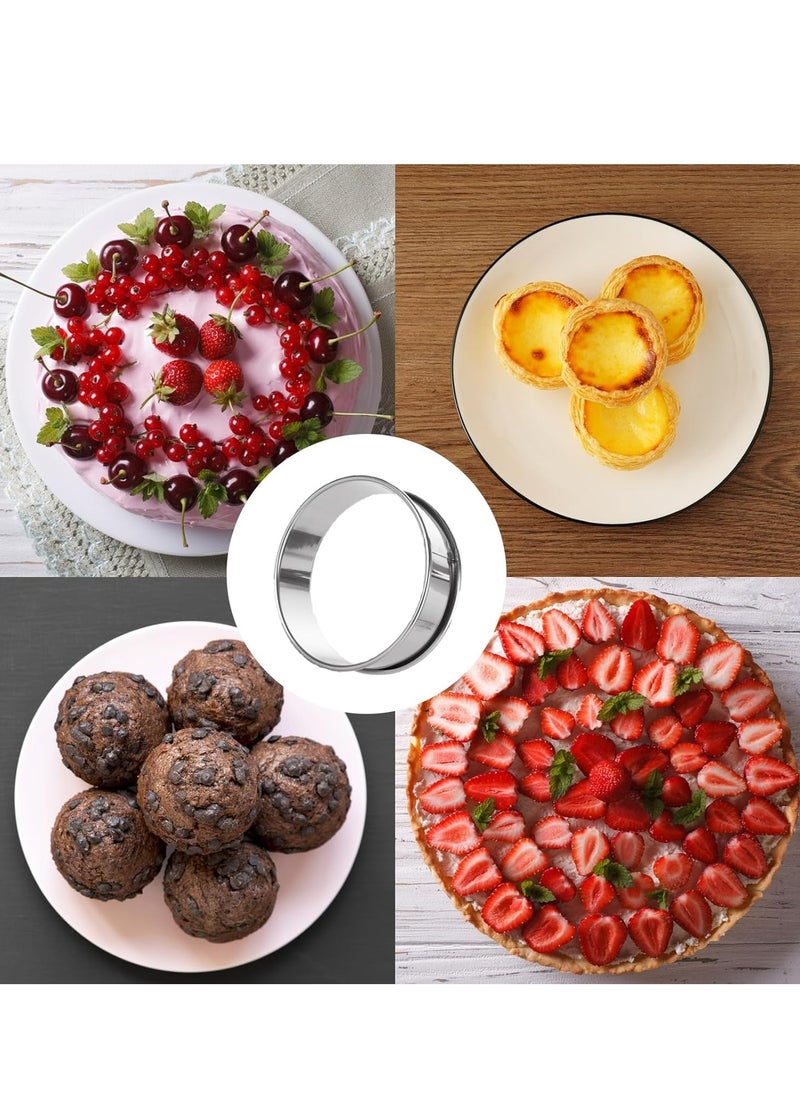 Oasisgalore - 12 PCS Stainless Steel Round English Muffin Rings, 3.15 Inch Muffin  Tart Rings, for Kitchen Cooking Baking - Image 1