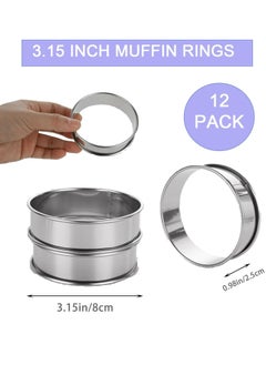 12 PCS Stainless Steel Round English Muffin Rings, 3.15 Inch Muffin  Tart Rings, for Kitchen Cooking Baking - pzsku/ZCB53CF288E4C3393065AZ/45/_/1730876518/49a57bd7-5500-4107-95da-0e3fd8eb3774