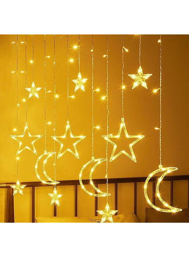 The Bros Ramadan Decorative Lights, Eid al Fitr LED String Lights, 3.5-Meter Wedding Party Holiday Star Moon Battery Powered Lights, Home Garden Bedroom Indoor Lights (Warm White) - Image 1