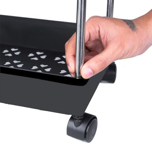 Leaffybezz Made for Amazon Plastic Space Saving Storage Organizer Rack Shelf with Wheels for Kitchen, Office, Bathroom and Bedroom (5 Layer, Black) - Image 3