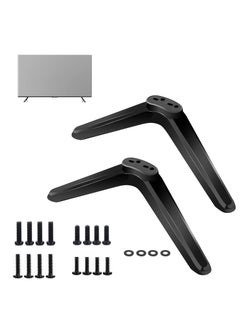TV Stand Legs, Table Top TV Stand Base Replacement Legs for Most 32 to 55 Inch LCD LED for Samsung LG Sony VIZIO TCL KONKA TVs, with Cable Management, Hold up to 99lbs - Black
