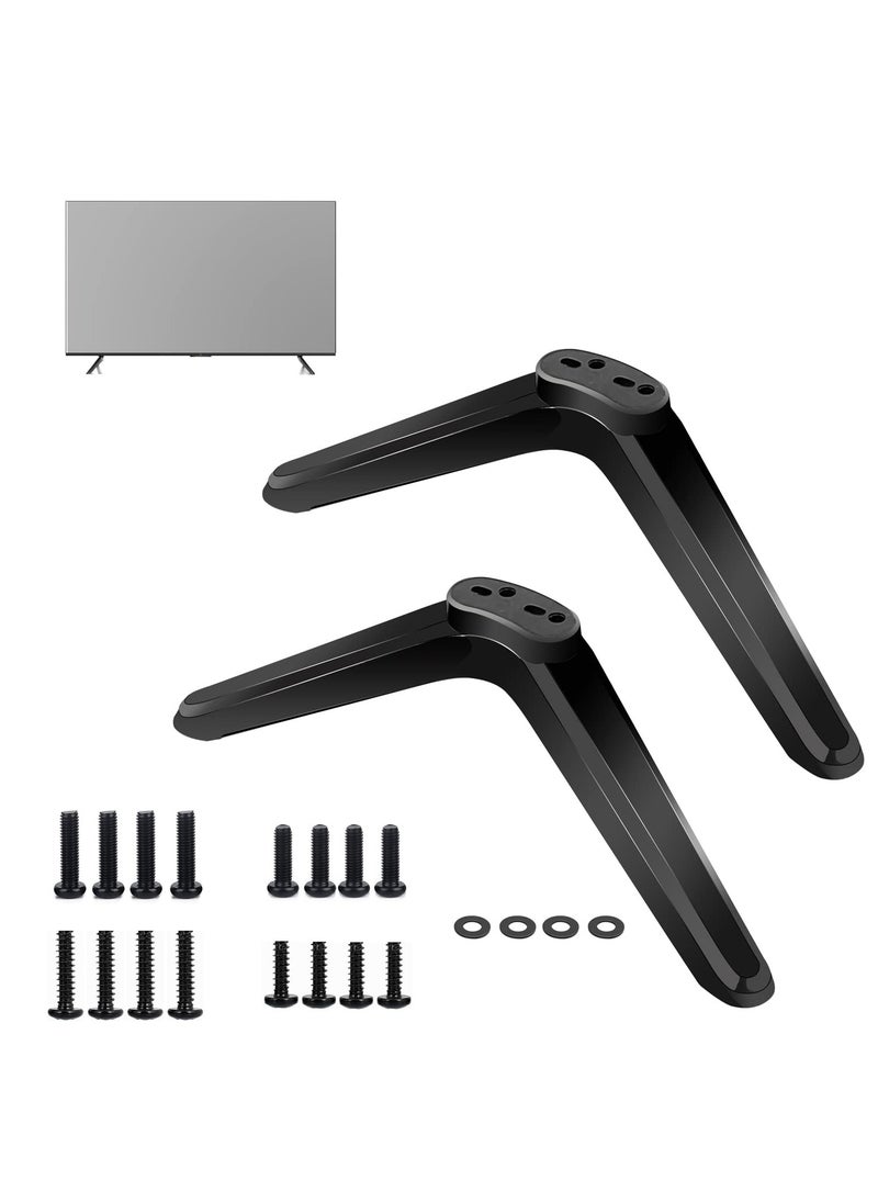 SYOSI - TV Stand Legs, Table Top TV Stand Base Replacement Legs for Most 32 to 55 Inch LCD LED for Samsung LG Sony VIZIO TCL KONKA TVs, with Cable Management, Hold up to 99lbs - Black - Image 1