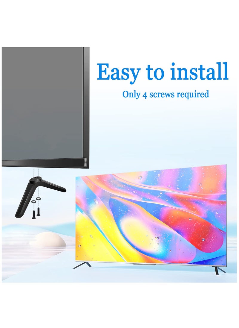 SYOSI - TV Stand Legs, Table Top TV Stand Base Replacement Legs for Most 32 to 55 Inch LCD LED for Samsung LG Sony VIZIO TCL KONKA TVs, with Cable Management, Hold up to 99lbs - Black - Image 1