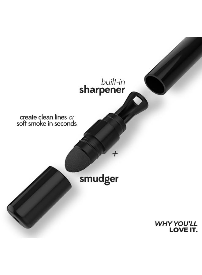 روبيز أورجانيك محدد عيون كحل من روبيز أورجانيكس - أسود، كاجال مع مُلمع مدمج للعين الدخانية، ناعم للغاية وقابل للمزج، لمسة نهائية غير لامعة تدوم طويلاً، مكياج عيون عضوي، خالٍ من القسوة ونباتي، 0.35 جم، قلم رصاص - Image 2