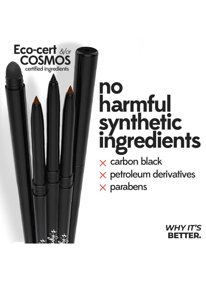 روبيز أورجانيك محدد عيون كحل من روبيز أورجانيكس - أسود، كاجال مع مُلمع مدمج للعين الدخانية، ناعم للغاية وقابل للمزج، لمسة نهائية غير لامعة تدوم طويلاً، مكياج عيون عضوي، خالٍ من القسوة ونباتي، 0.35 جم، قلم رصاص - Image 5