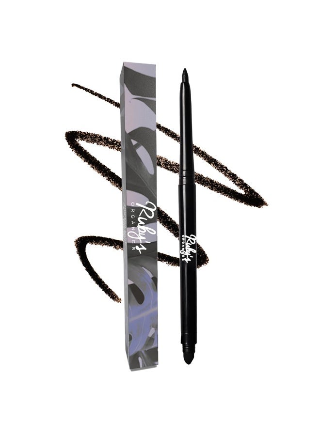 روبيز أورجانيك محدد عيون كحل من روبيز أورجانيكس - أسود، كاجال مع مُلمع مدمج للعين الدخانية، ناعم للغاية وقابل للمزج، لمسة نهائية غير لامعة تدوم طويلاً، مكياج عيون عضوي، خالٍ من القسوة ونباتي، 0.35 جم، قلم رصاص - Image 1