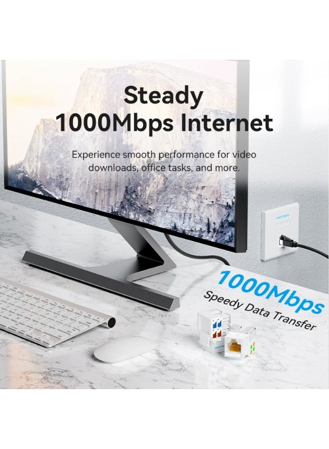 VENTION Cat6 Unshielded Keystone Jack White Plastic Type Model # IRFW0 - Image 3