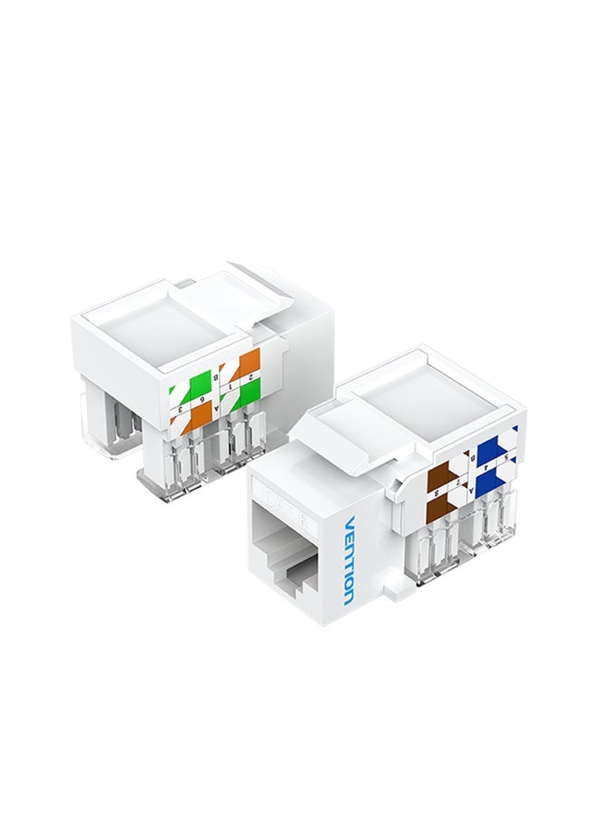 VENTION Cat6 Unshielded Keystone Jack White Plastic Type Model # IRFW0 - Image 1