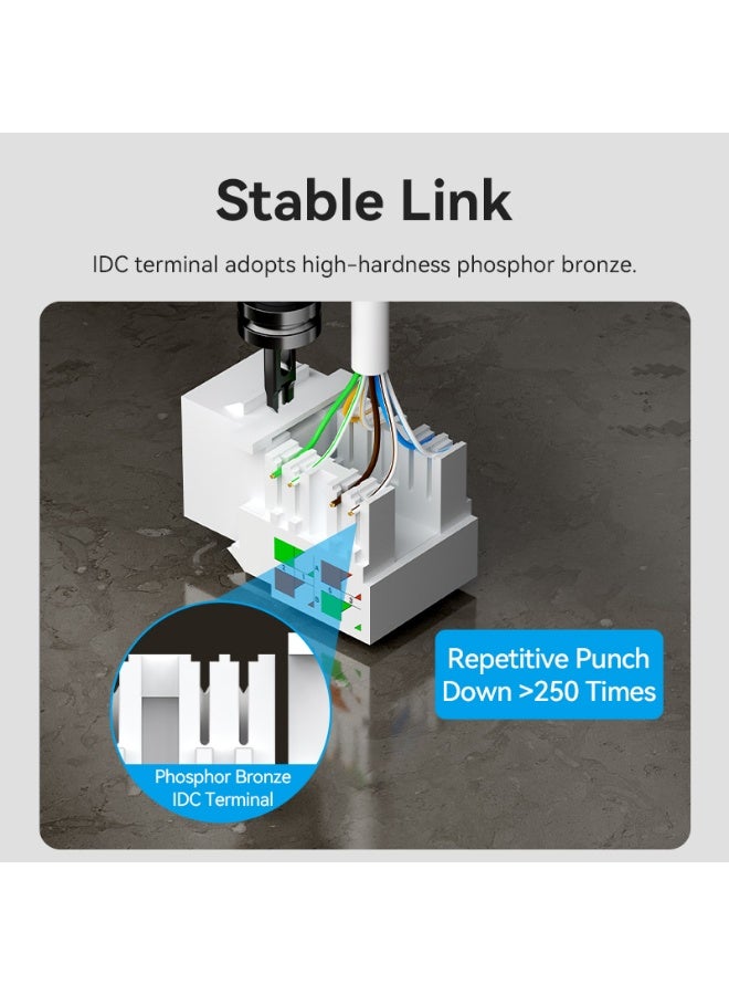 VENTION Cat6 Unshielded Keystone Jack White Plastic Type Model # IRFW0 - Image 5