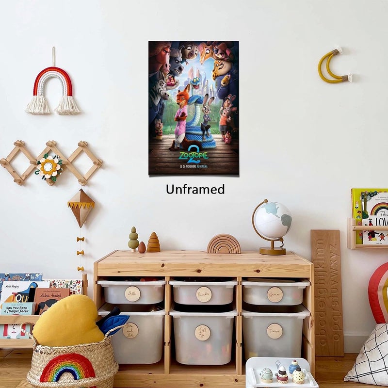 BILVAZOG Animal Zootopia 2 Poster For Fans Kids Room Bedroom Wall Decor -Movie Zootopia Posters Canvas Prints Picture For Teen Boy Girls Gifts - Image 4